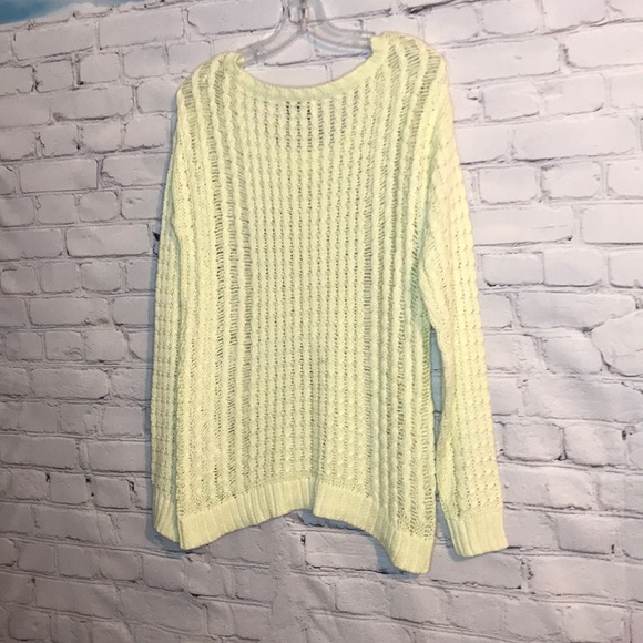 NWT American Eagle M Neon Green Knitted Sweater - Picture 8 of 9